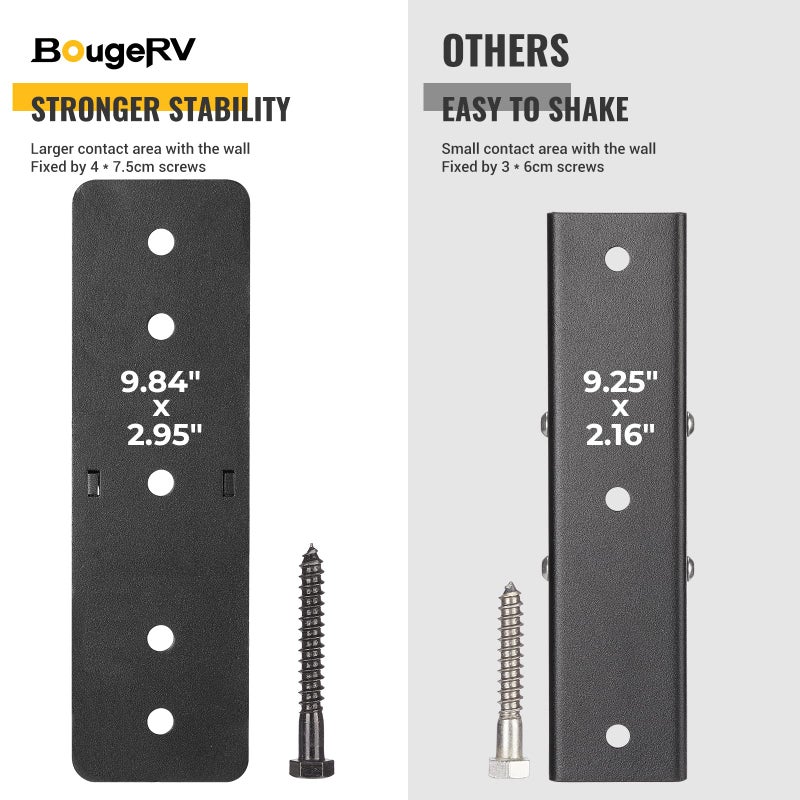 BougeRV Hitch Wall Mount  2"" Receiver  Max Hold Up to 300LBS  Bike Rack & Cargo Rack Storage  Hanging Garage Organizer  Trailer Hitch Receiver Hitch Bicycle Ski Rack Storage Organizer - Image 4